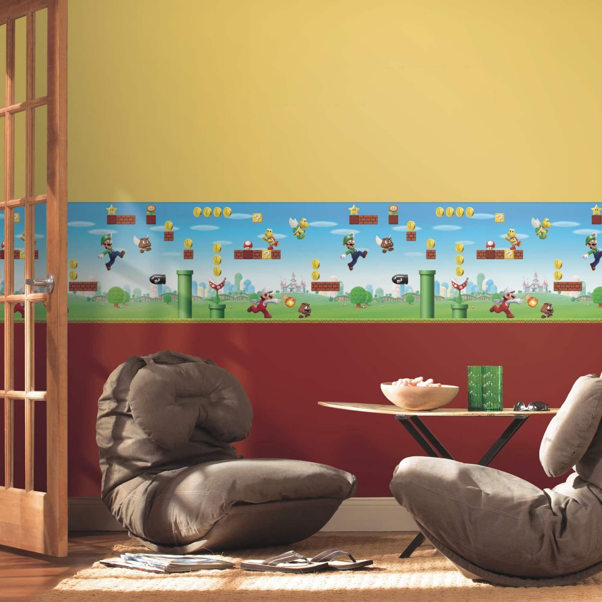RoomMates Mario Scene Peel & Stick Wallpaper Border